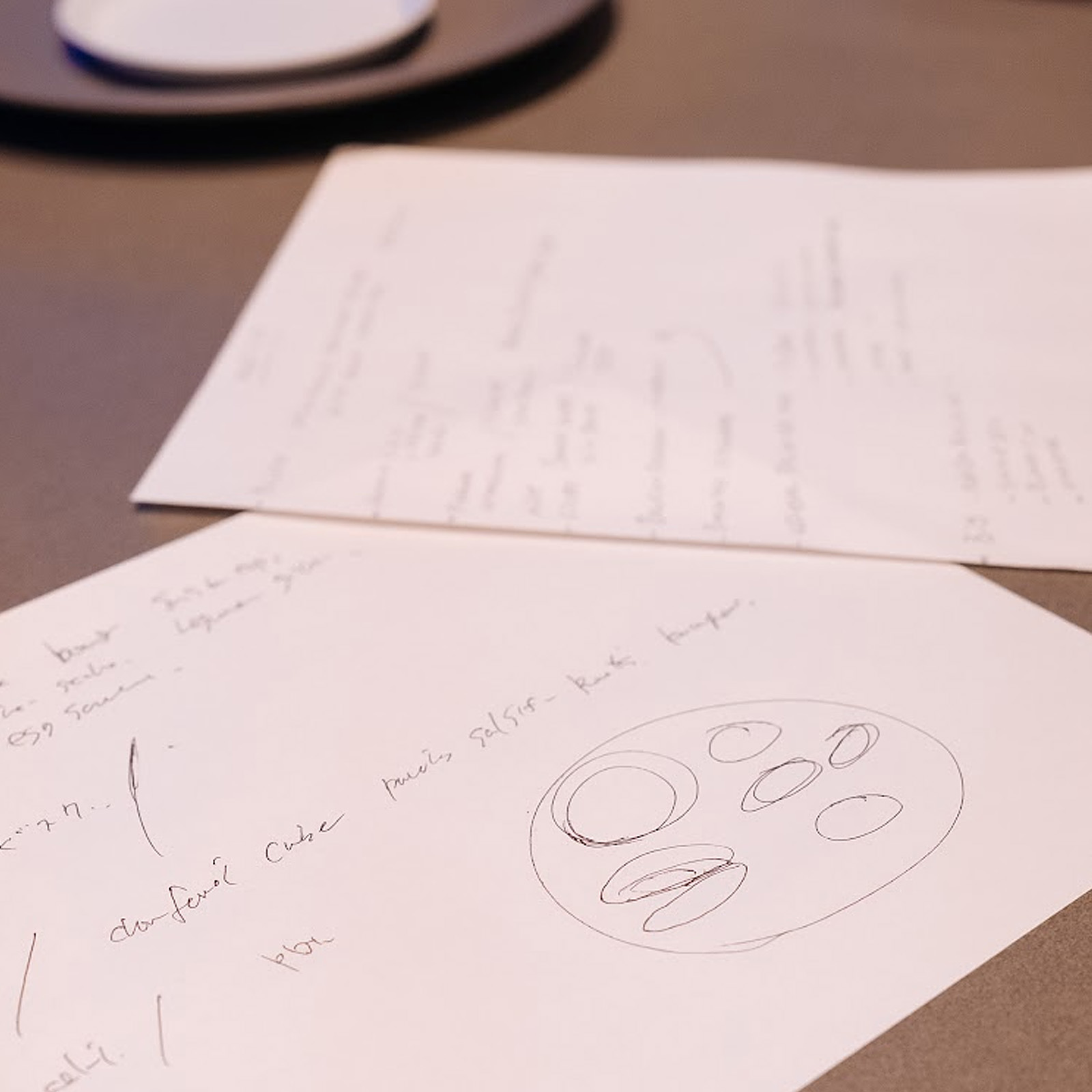 コラボメニューのラフスケッチ。