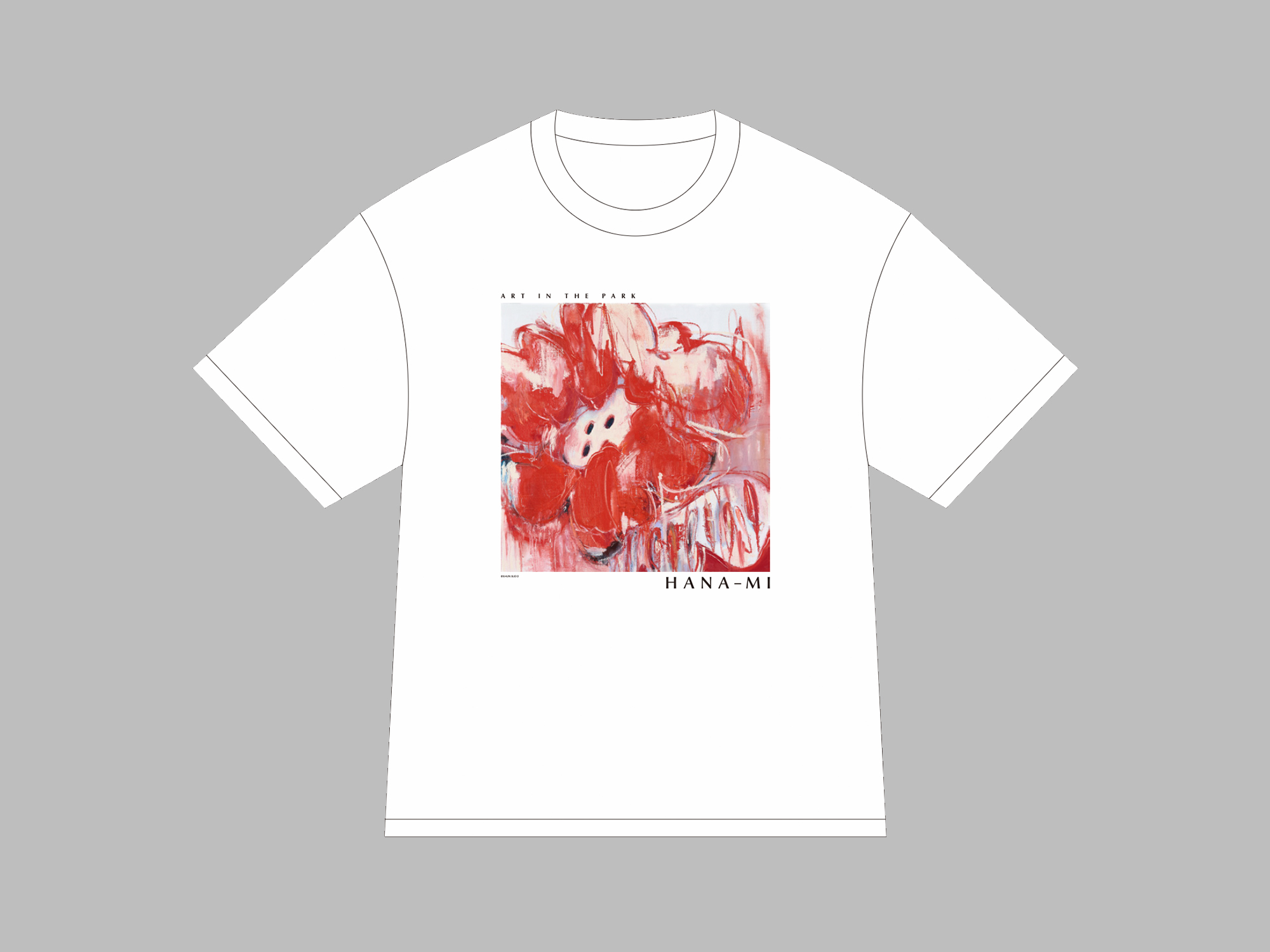 会場限定のオリジナルグッズ。白地のTシャツのイメージ図。